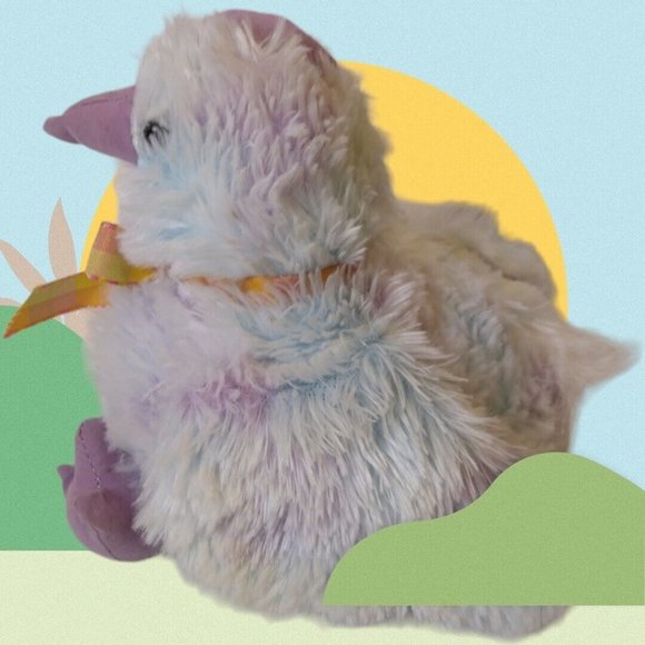 GOFFA Easter Chirping White Baby Bird with Purple Trim & Yellow Paid Bow 6" Toy - Picture 13 of 15